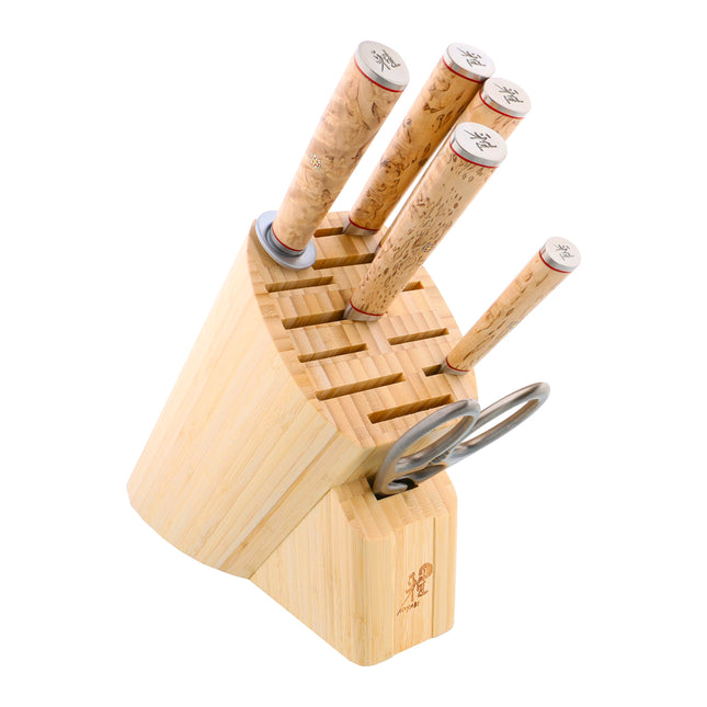 MIYABI BIRCHWOOD 5000MCD 7 Piece, Knife block set, brown