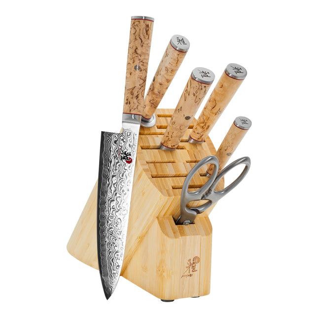 MIYABI BIRCHWOOD 5000MCD 7 Piece, Knife block set, brown
