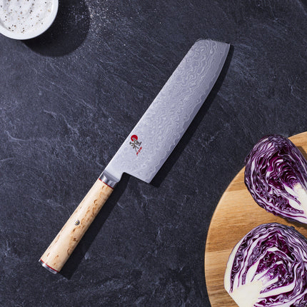 MIYABI BIRCHWOOD 5000MCD 7-inch, Nakiri, brown