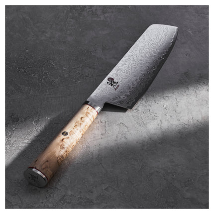 MIYABI BIRCHWOOD 5000MCD 7-inch, Nakiri, brown
