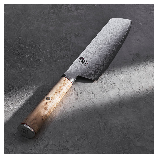MIYABI BIRCHWOOD 5000MCD 7-inch, Nakiri, brown