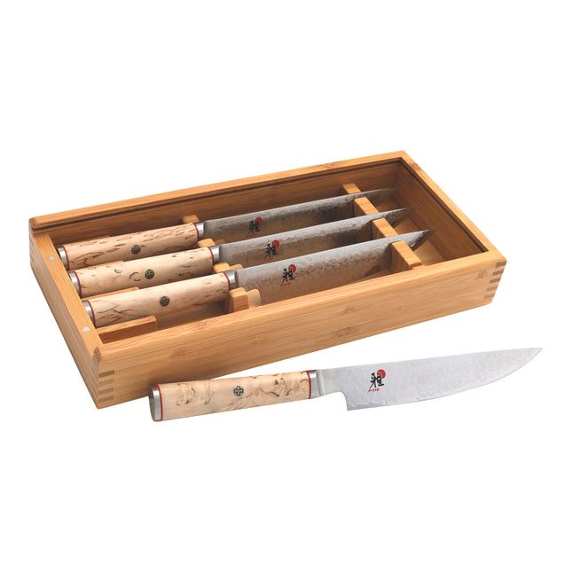 MIYABI BIRCHWOOD 5000MCD 4 Piece, Steak set, brown