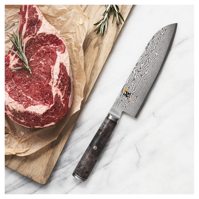 MIYABI BLACK 5000MCD67 7-inch, Santoku, brown