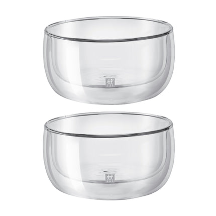 ZWILLING Sorrento 2 Piece, Double-Wall Glass Bowl Set, transparent