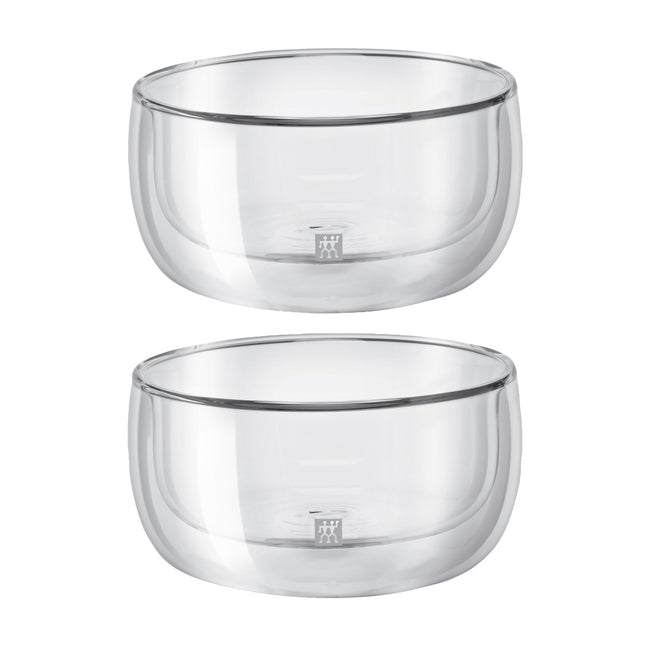 ZWILLING Sorrento 2 Piece, Double-Wall Glass Bowl Set, transparent