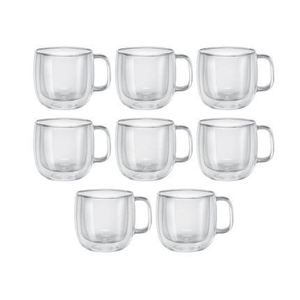 ZWILLING Sorrento Plus 8 Piece, Cappuccino Mug Set - Value Pack, transparent
