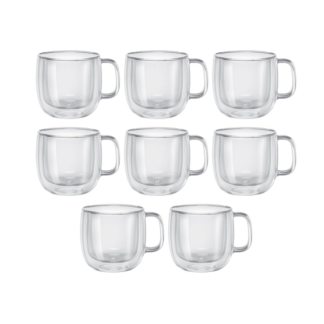 ZWILLING Sorrento Plus 8 Piece, Cappuccino Mug Set - Value Pack, transparent