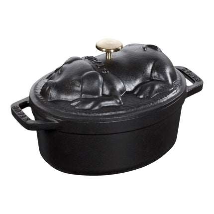 Staub La Cocotte 1 l cast iron oval Cocotte Pig lid