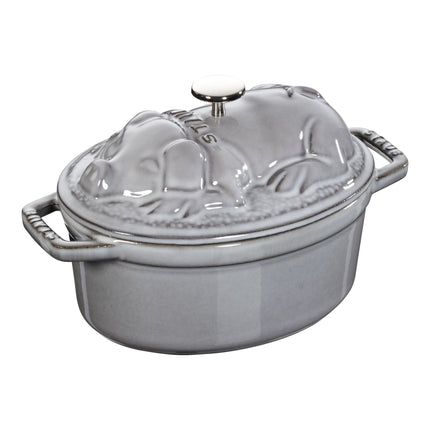 Staub La Cocotte 1 l cast iron oval Cocotte Pig lid