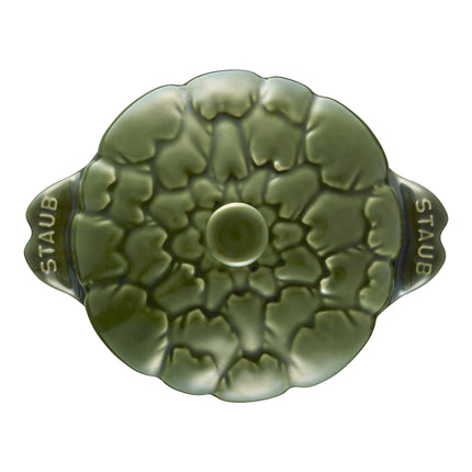 Staub Ceramique 450 ml ceramic artichoke Cocotte, basil-green