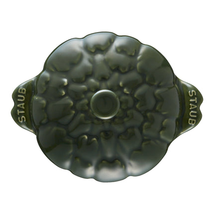Staub Ceramique 450 ml ceramic artichoke Cocotte, basil-green