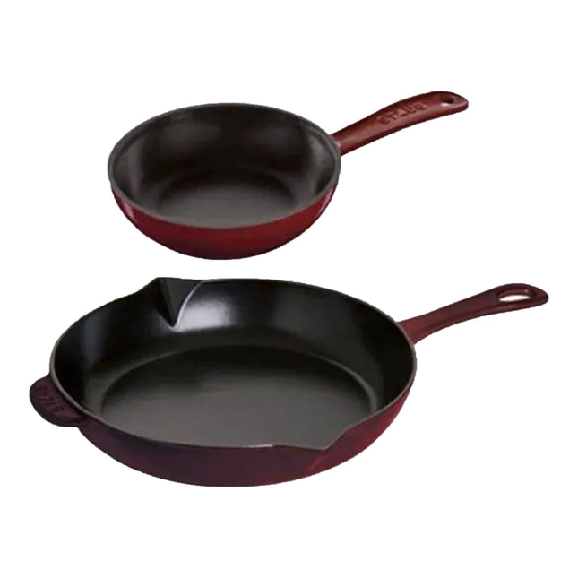 Staub Pans 2 Piece cast iron Fry pan set
