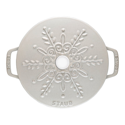 Staub La Cocotte 3.6 l cast iron round French oven snowflake, white truffle