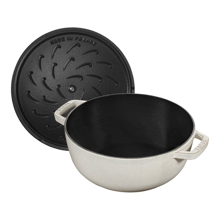 Staub La Cocotte 3.6 l cast iron round French oven snowflake, white truffle