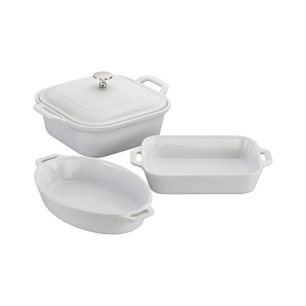 Staub Ceramique Mixed Baking Dish Set Dark Blue 4 Piece