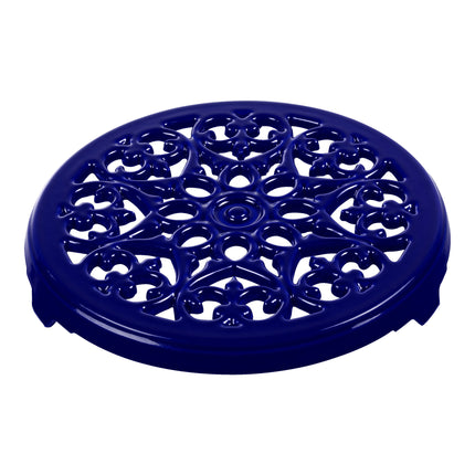 Staub Serving 23 cm round cast iron Trivet, lily decal