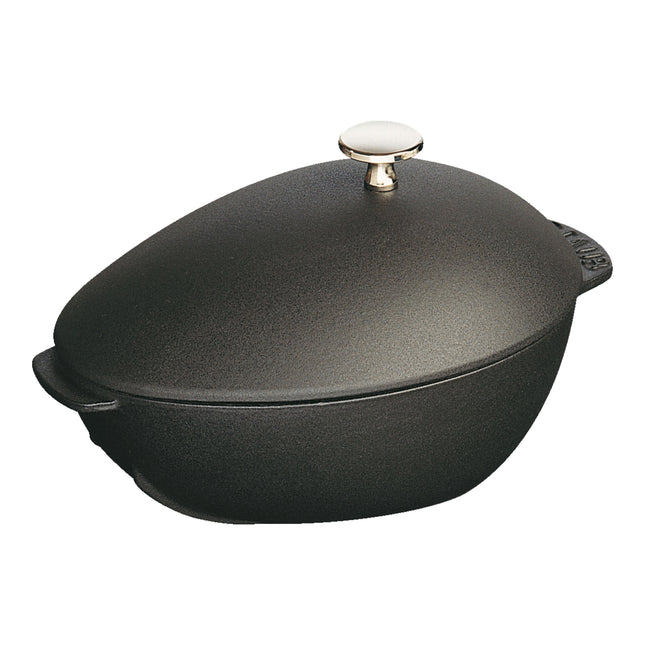 Staub Specialities 2 l cast iron oval Mussel pot, black