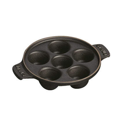 Staub Specialities 14 cm cast iron Escargot Dish with six holes, black