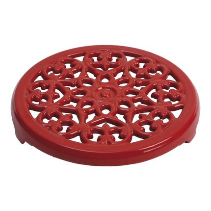 Staub Serving 23 cm round cast iron Trivet, lily decal
