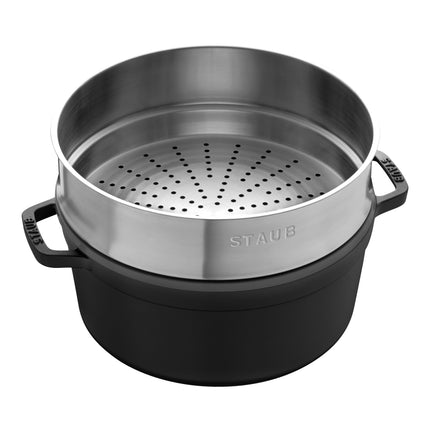 Staub La Cocotte 5.25 l cast iron round Cocotte with steamer