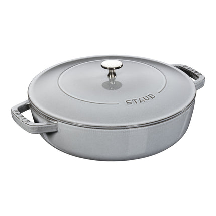 Staub 3.7 L Cast Iron Round Saute Pan with Chistera Lid