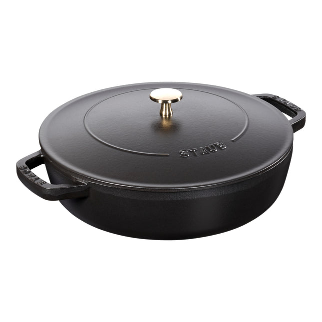 Staub 3.7 L Cast Iron Round Saute Pan with Chistera Lid