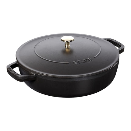Staub 3.7 L Cast Iron Round Saute Pan with Chistera Lid