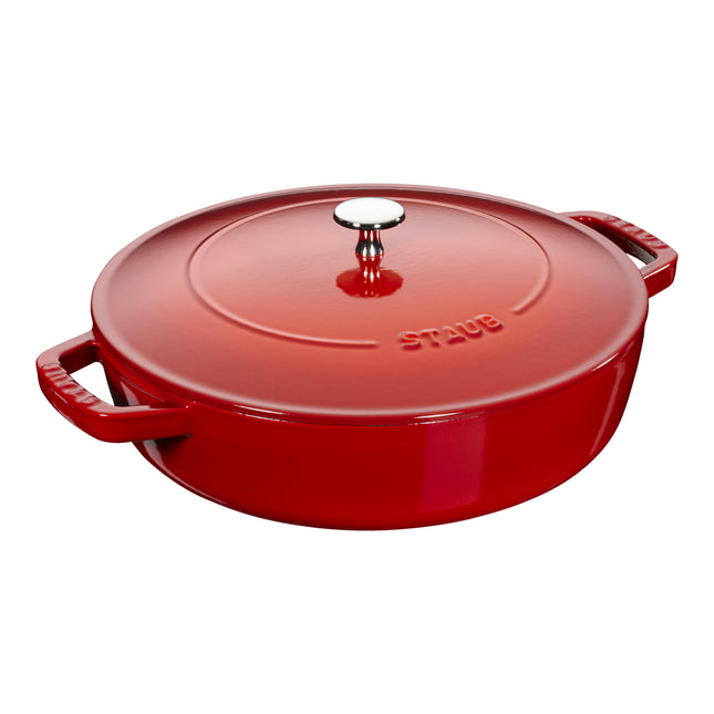 Staub Braisers 3.7 l cast iron round Saute pan Chistera, cherry - Visual Imperfections