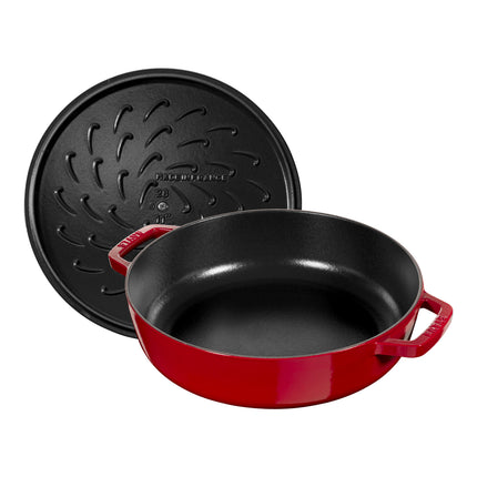 Staub Braisers 3.7 l cast iron round Saute pan Chistera, cherry - Visual Imperfections