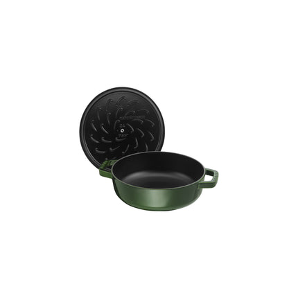 Staub Braisers 3.7 l cast iron round Saute pan Chistera, basil-green - Visual Imperfections