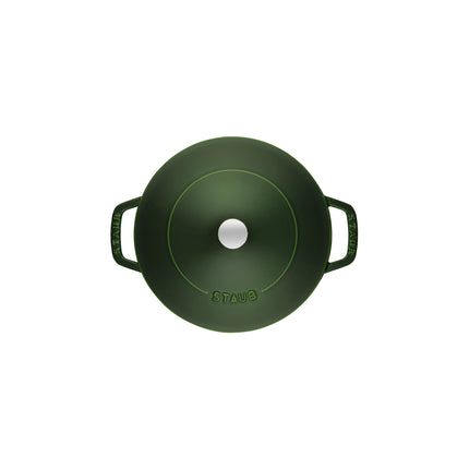 Staub Braisers 3.7 l cast iron round Saute pan Chistera, basil-green - Visual Imperfections
