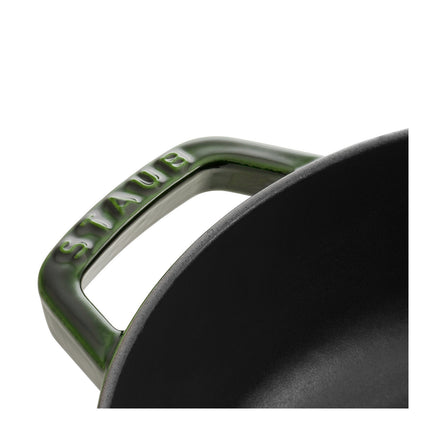Staub Braisers 3.7 l cast iron round Saute pan Chistera, basil-green - Visual Imperfections