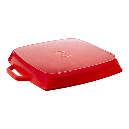 Staub Grill Pans 33 cm / 13 inch cast iron square Grill pan, cherry
