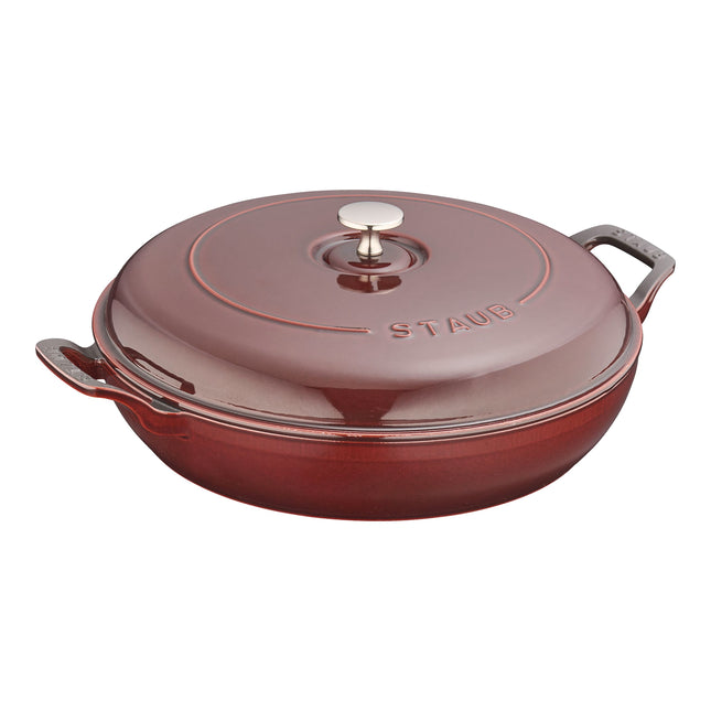 Staub Braisers 3.5 l cast iron round Saute pan, grenadine-red - Visual Imperfections