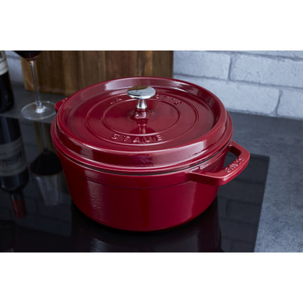 Staub La Cocotte 3.7 l cast iron round Cocotte, Bordeaux - Visual Imperfections