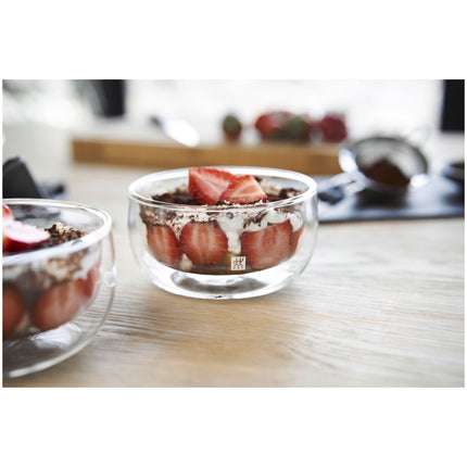 ZWILLING Sorrento 2 Piece, Double-Wall Glass Bowl Set, transparent