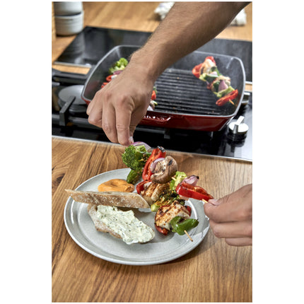 Staub Grill Pans 30 cm cast iron square American grill, cherry - Visual Imperfections