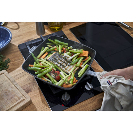 Staub Grill Pans 30 cm cast iron square American grill, graphite-grey - Visual Imperfections