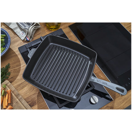 Staub Grill Pans 30 cm cast iron square American grill, graphite-grey - Visual Imperfections