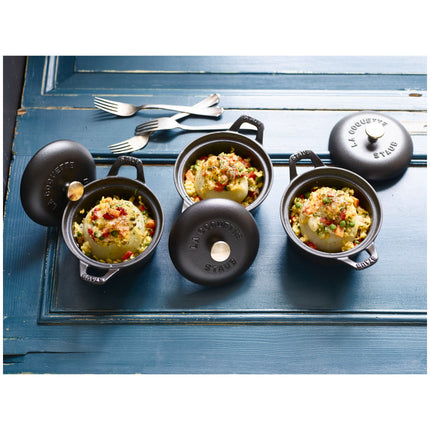 Staub Specialities 500 ml cast iron round La coquette, black