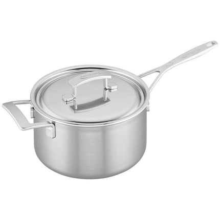 Demeyere Industry 5 4 l 18/10 Stainless Steel round Sauce pan with lid, silver