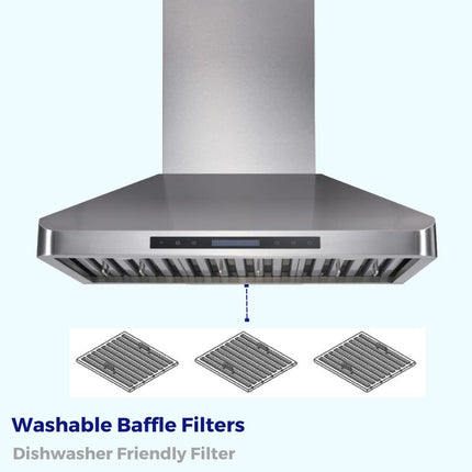 Vesta London 36" | Silver | 900 CFM Suction