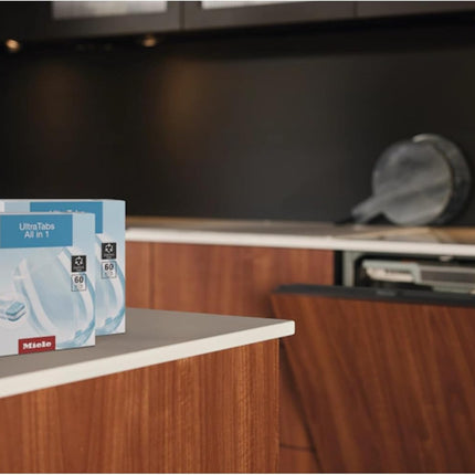 Miele UltraTabs All-in-One Dishwasher Detergent Tabs, Compatible with All Dishwashers, 60 Tabs, 2 Pack