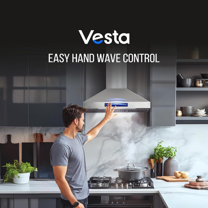 Vesta Brussels 36" | Silver | 800 CFM Suction