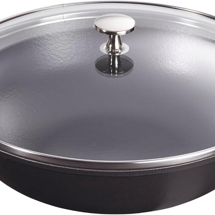 STAUB Cast Iron Perfect Pan, Dutch Oven, 4.5-quart, serves 4-5, Made in France, Matte Black