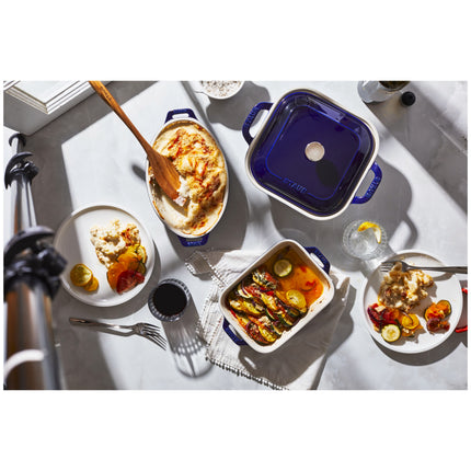 Staub Ceramique Mixed Baking Dish Set Dark Blue 4 Piece