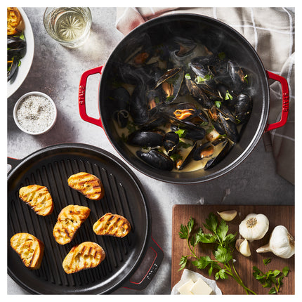 Staub Braisers 6 l cast iron round Braise + grill, cherry