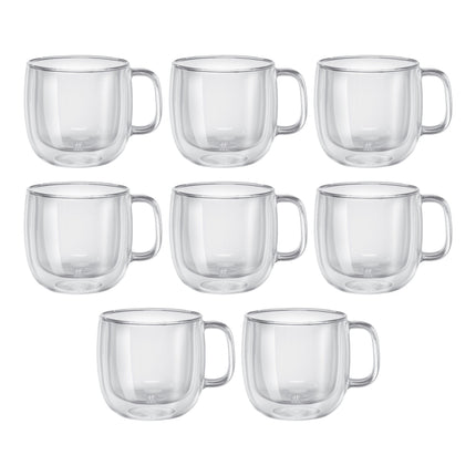 ZWILLING Sorrento Plus 8 Piece, Cappuccino Mug Set - Value Pack, transparent