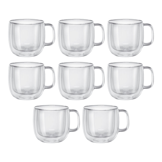 ZWILLING Sorrento Plus 8 Piece, Cappuccino Mug Set - Value Pack, transparent