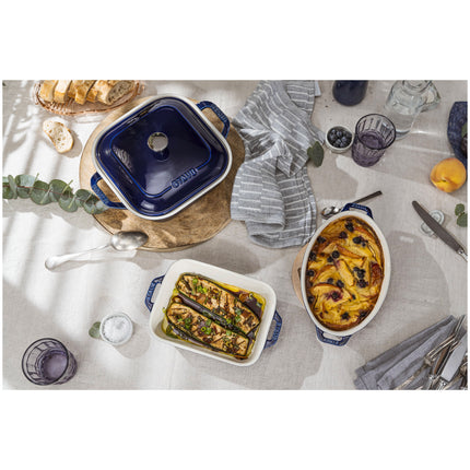Staub Ceramique Mixed Baking Dish Set Dark Blue 4 Piece